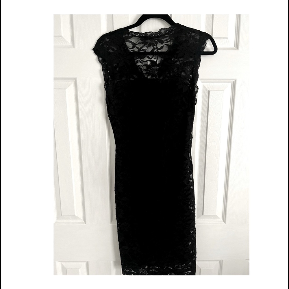Womens black lace dress size L